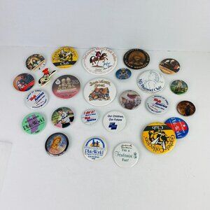 Collectible Artists Round Pins Pinbacks From Event Shows Some Signed Lot